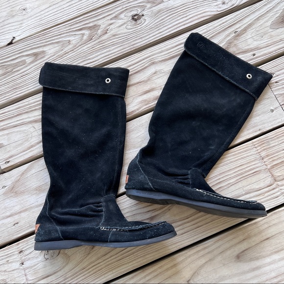 Sperry Longpoint moccasin boots 8 black suede top-sider mocs - Picture 2 of 12